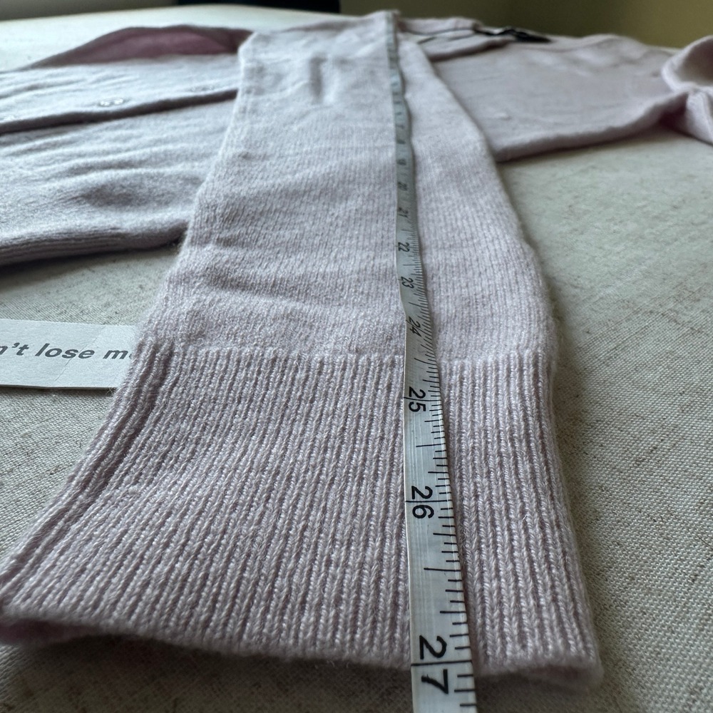 NWT Reformation Farren Cashmere Crew Cardigan Sweater | Foxglove Pale Pink S - Picture 10 of 10